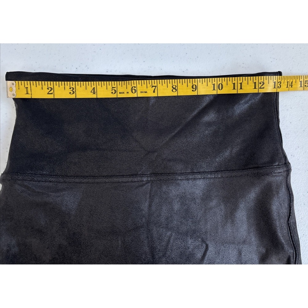 Spanx Women's L Black Faux Leather Shine Bodycon Ankle Pants Shapewear‎ Leggings - Picture 11 of 15